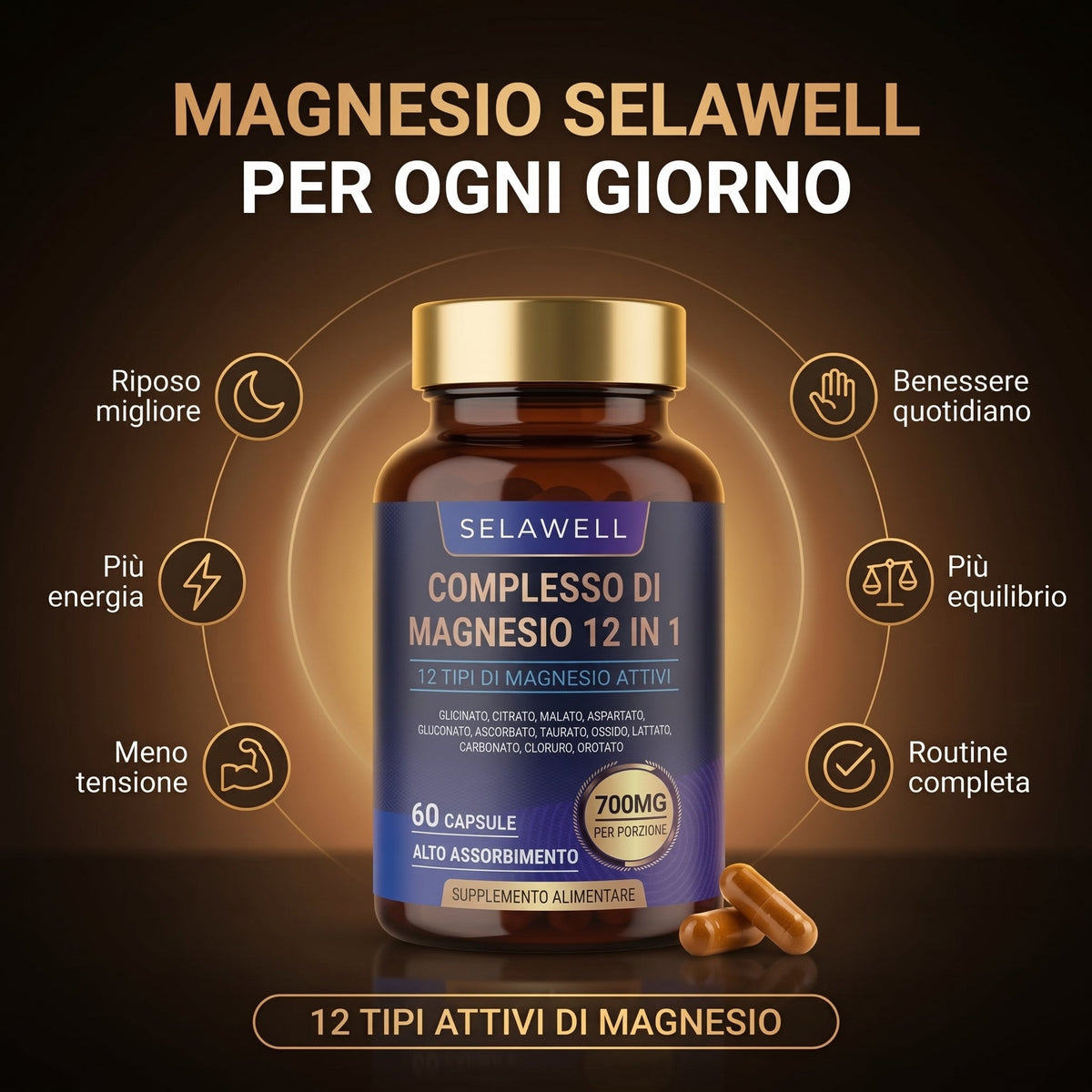 Complejo de Magnesio 12 en 1 - LUVAWELL ITALIA
