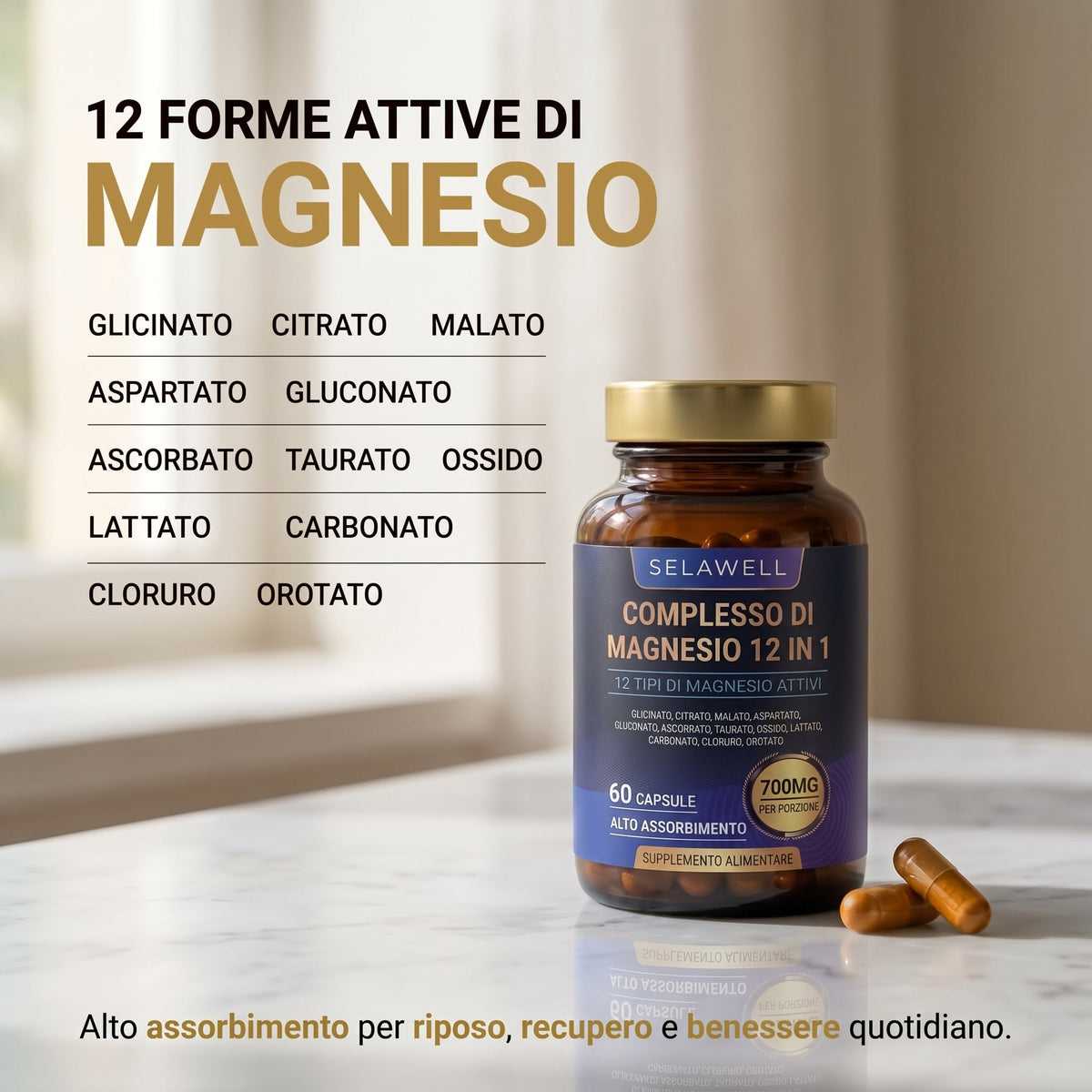 Complejo de Magnesio 12 en 1 - LUVAWELL ITALIA