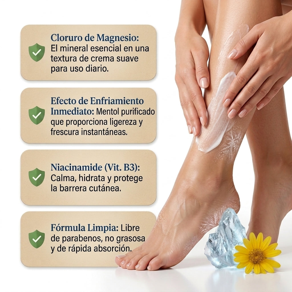 LUVAWELL Crema de Magnesio con Niacinamida · Efecto Frío