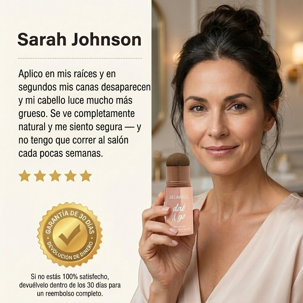 LUVAWELL Dab & Go — Corrector capilar que cubre las canas y las raíces en 10 segundos
