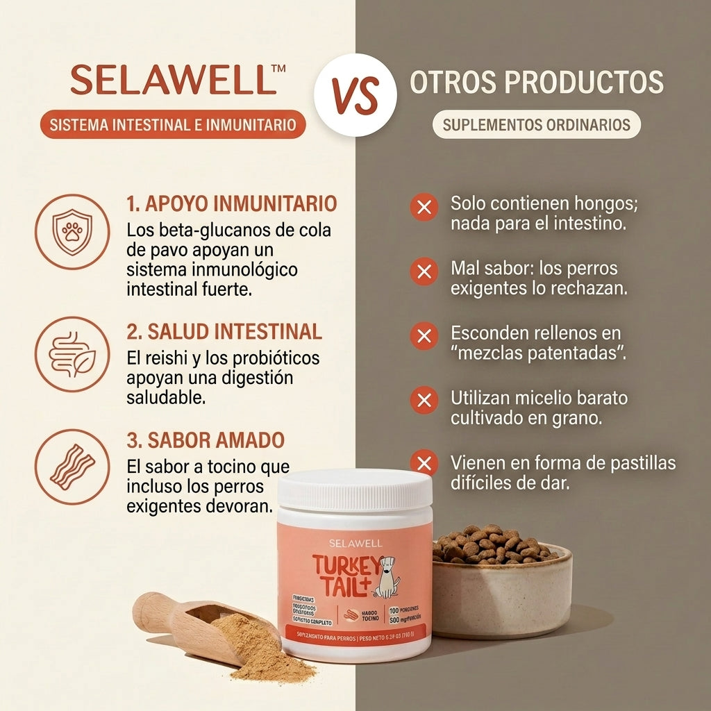 LUVAWELL Turkey Tail+ — Apoyo Intestinal e Inmunológico para Perros